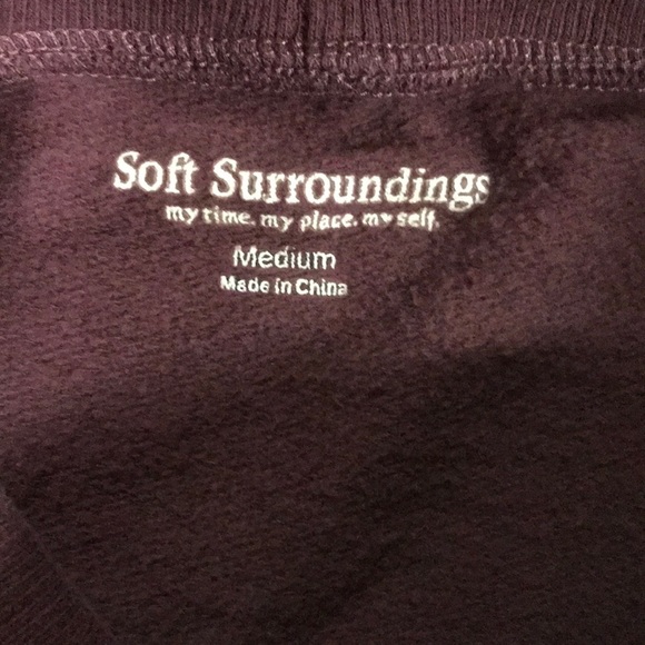 Soft Surroundings women’s tunic sweatshirt size M plum burgundy cowl neck cozy - Picture 3 of 10